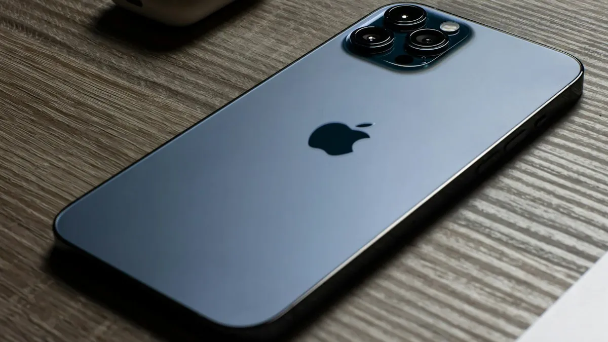 White Apple AirPods in their charging case