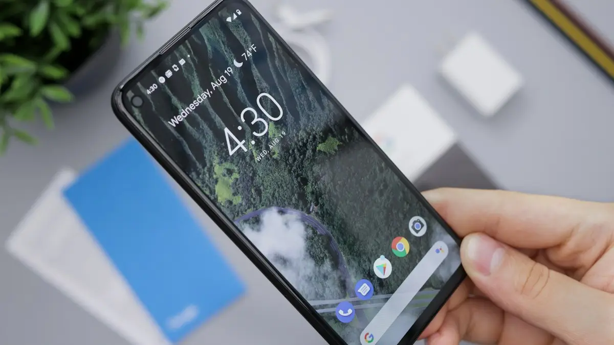 Person holding black android smartphone