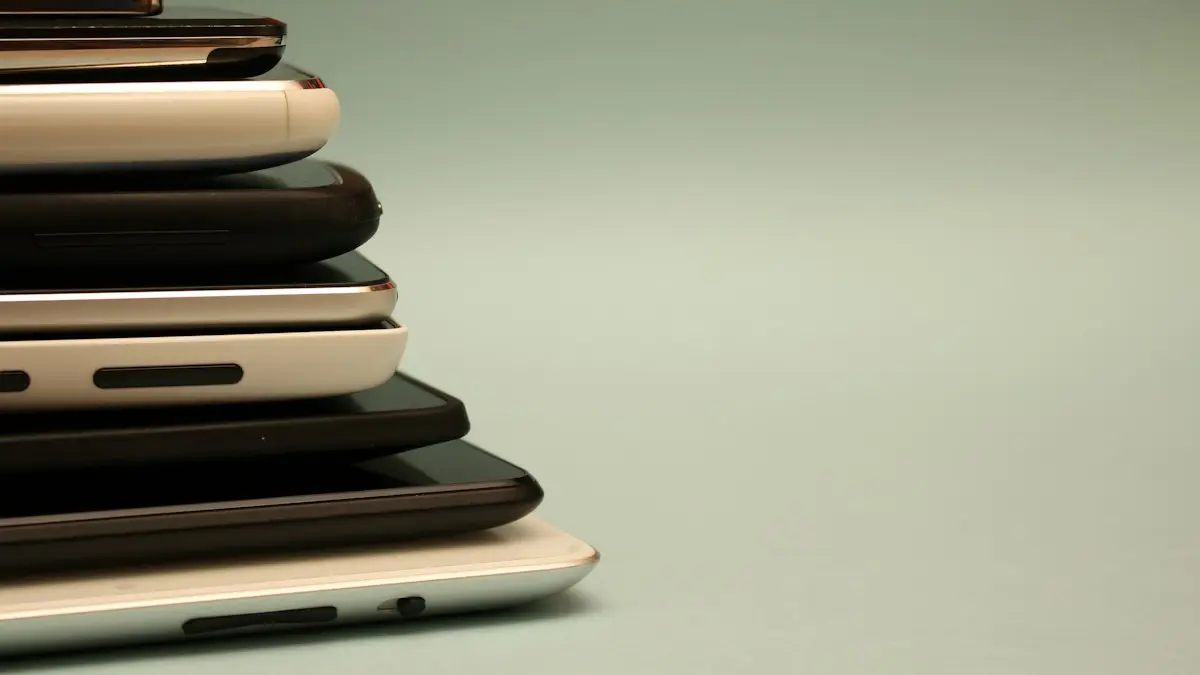 Pile of smartphones