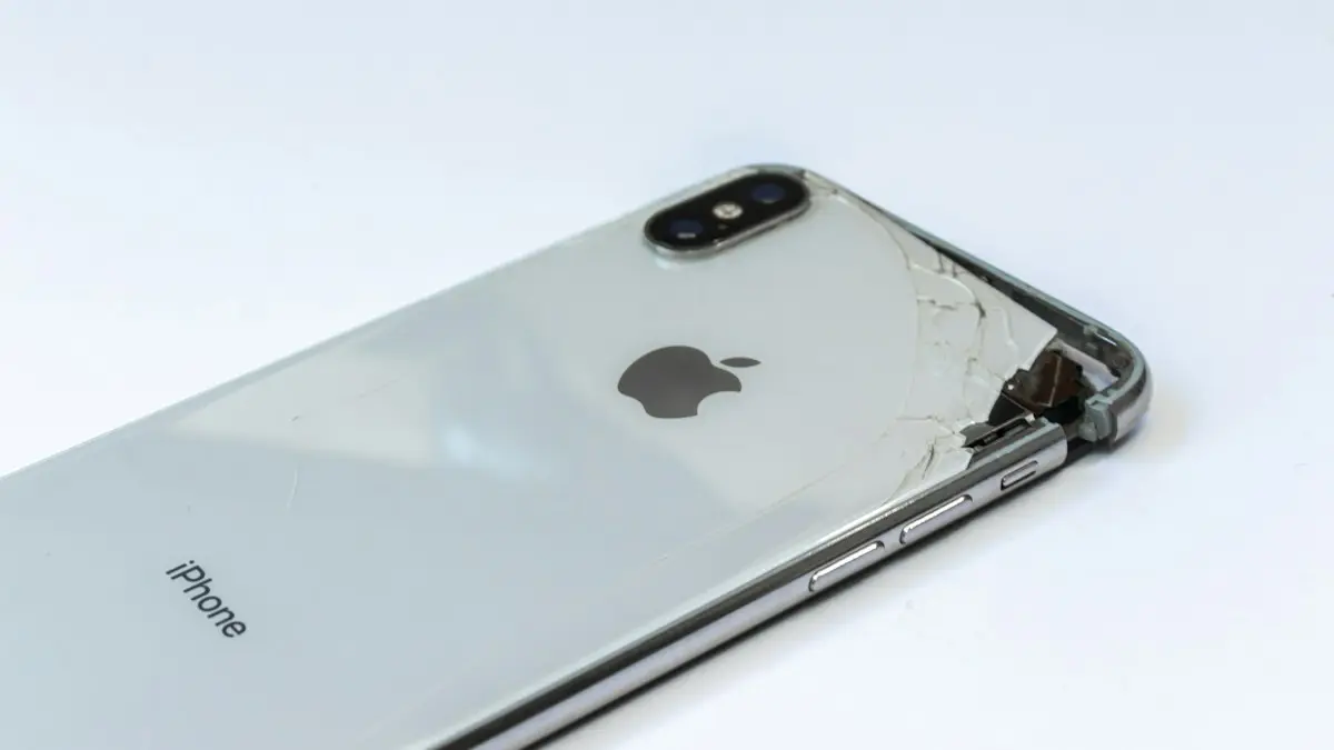 Silver iphone 6 on white surface