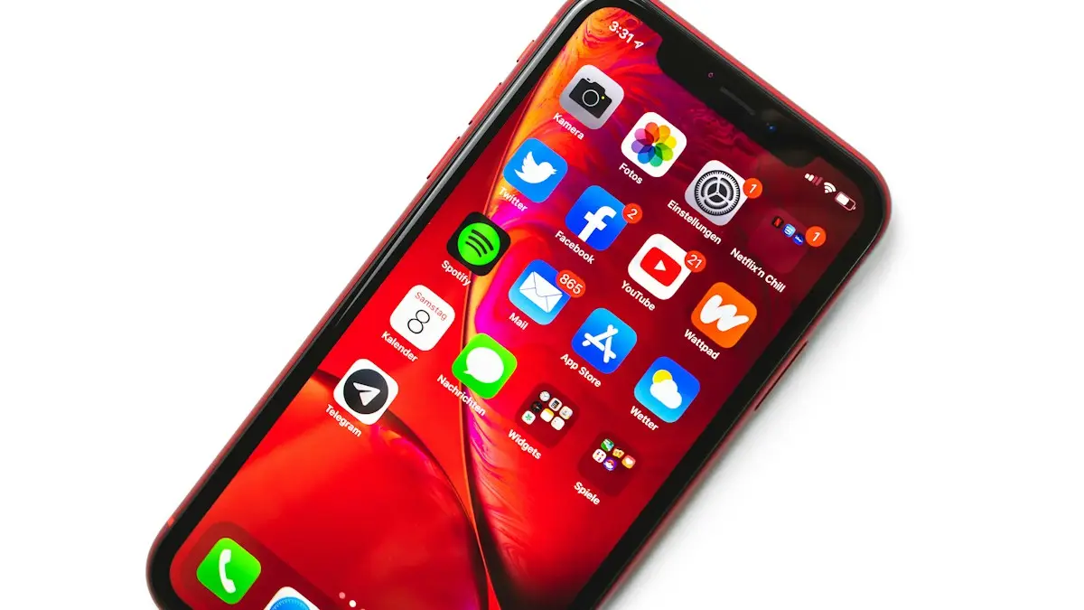 Space gray iphone 6 with red case