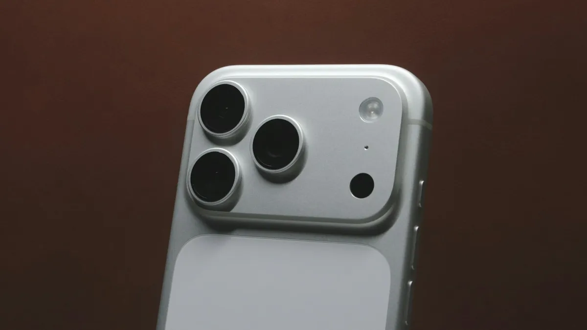 Close-up of a smartphone triple camera system