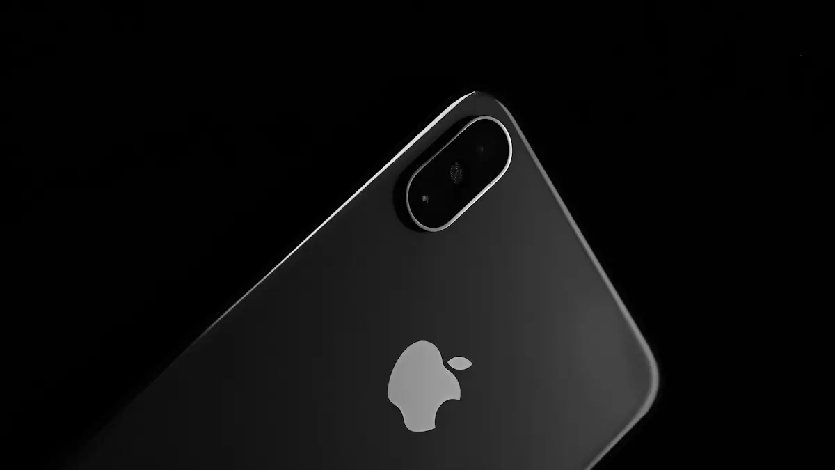 Black and white apple logo