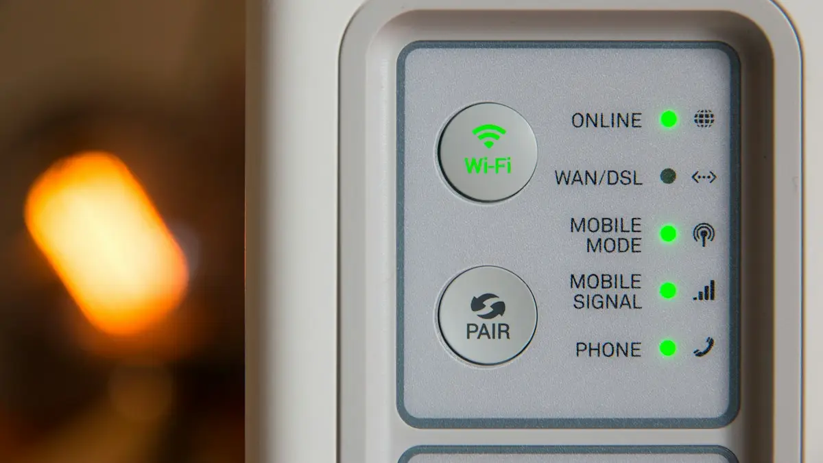 White modem outer is turned on