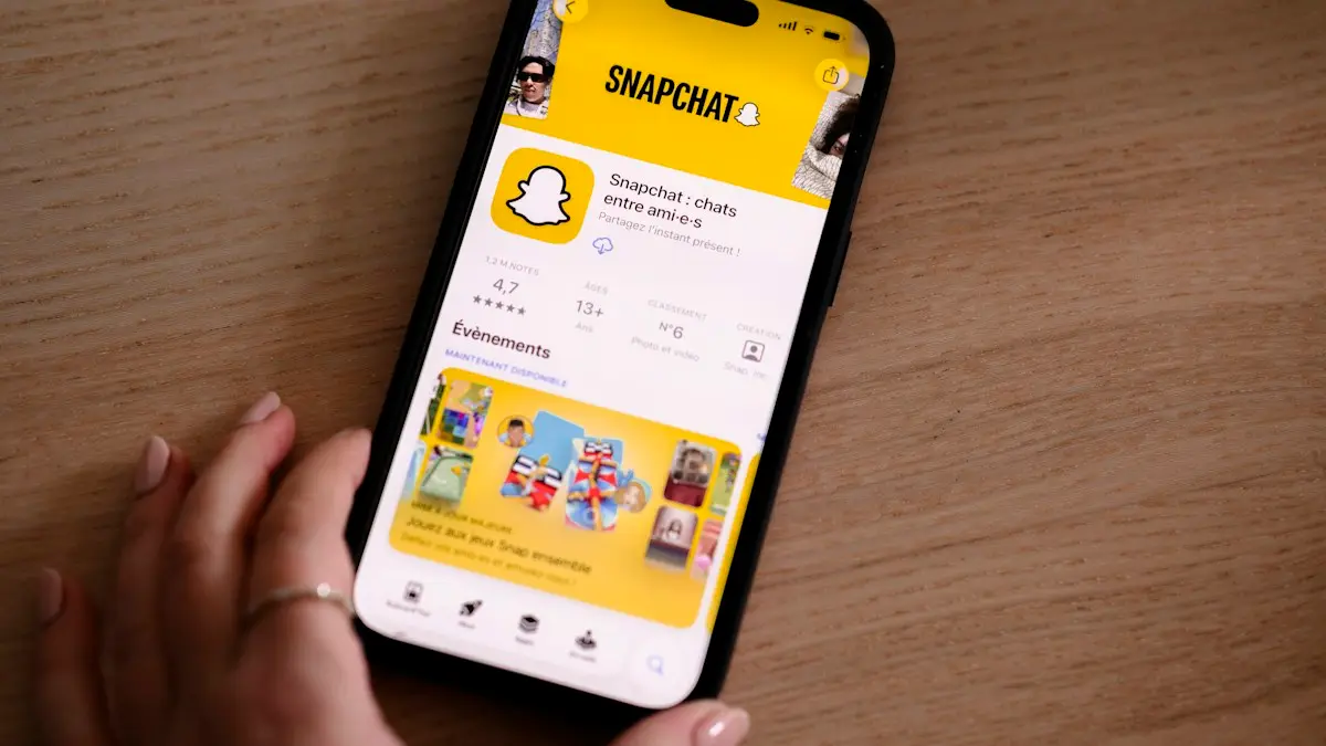 IPhone displaying the snapchat app store page