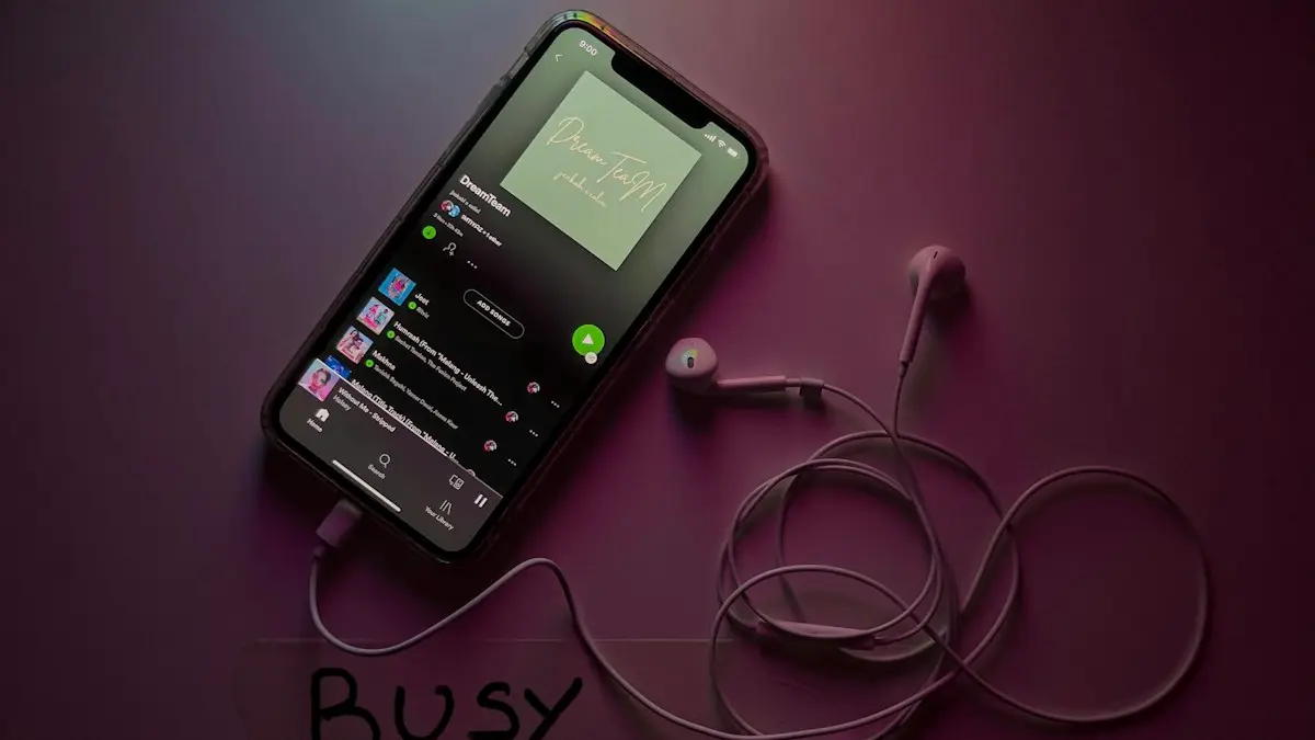 Black android smartphone on white surface