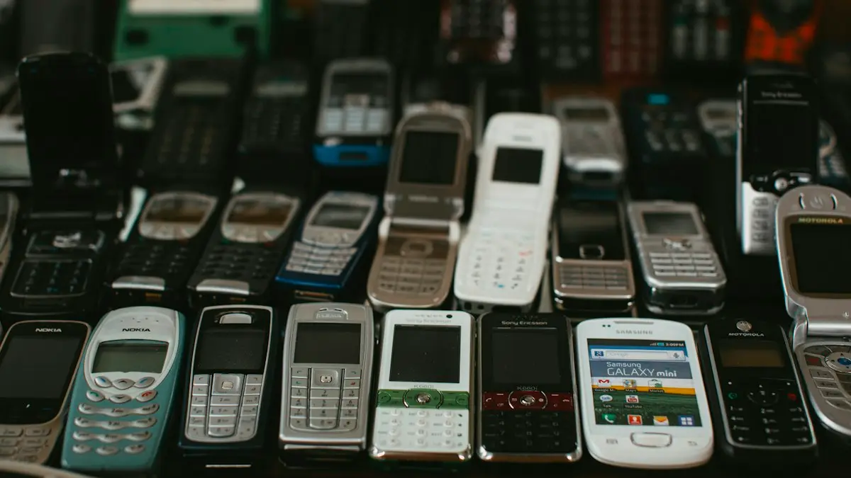 Black and white candybar phones