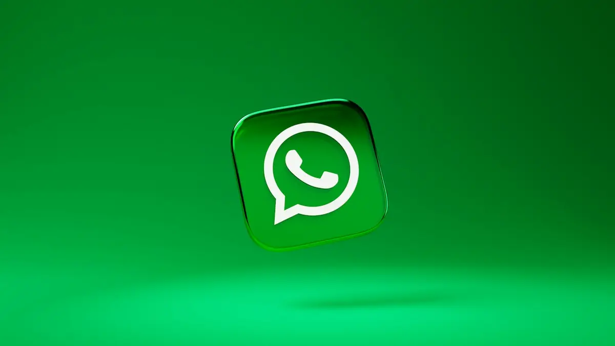 A glossy green square icon with a white telephone handset inside a speech bubble