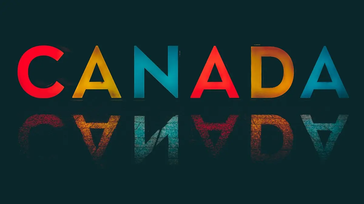 Canada text overlay on black background