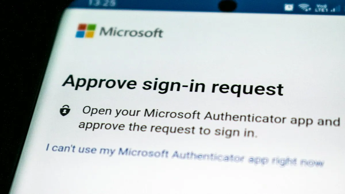 A phone screen showing a login and authentication prompt